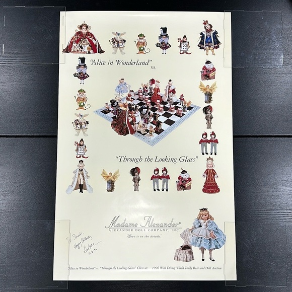 Madame Alexander Alice In Wonderland Chess Set Through The Looking Glass Poster - Picture 1 of 2